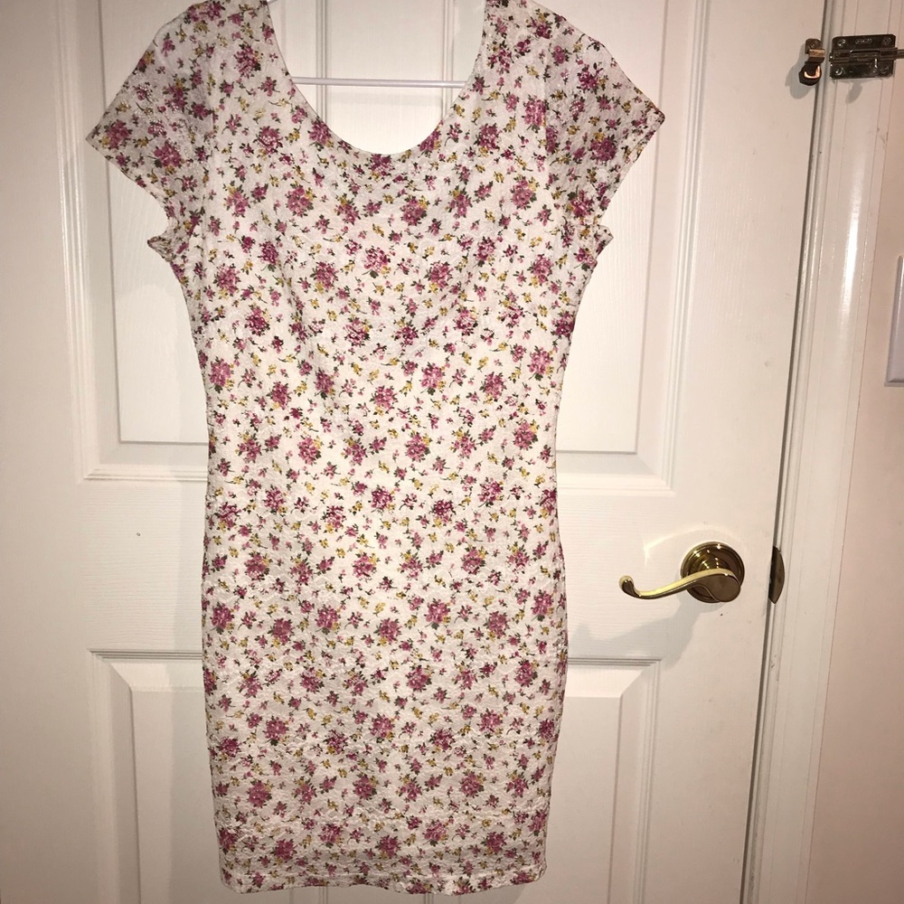 Floral cap sleeve bodycon